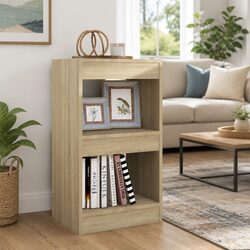 Book Cabinet Room Divider Sonoma Oak Brown 40x30x72cm Storage Shelving Unit