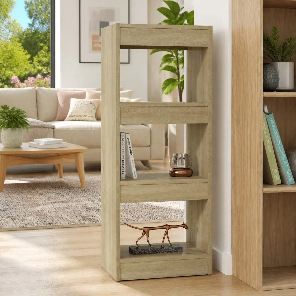 Book Cabinet Wooden Room Divider Shelving Unit 40 x 30 x 103 cm Brown