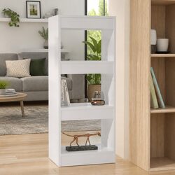 Book Cabinet Room Divider White High Gloss Shelving Unit Storage Bookcase Stand