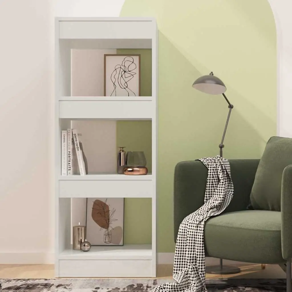 Book Cabinet Room Divider Engineered Wood 40 x 30 x 103 cm White High Gloss Shelving Unit Storage Bookcase Stand