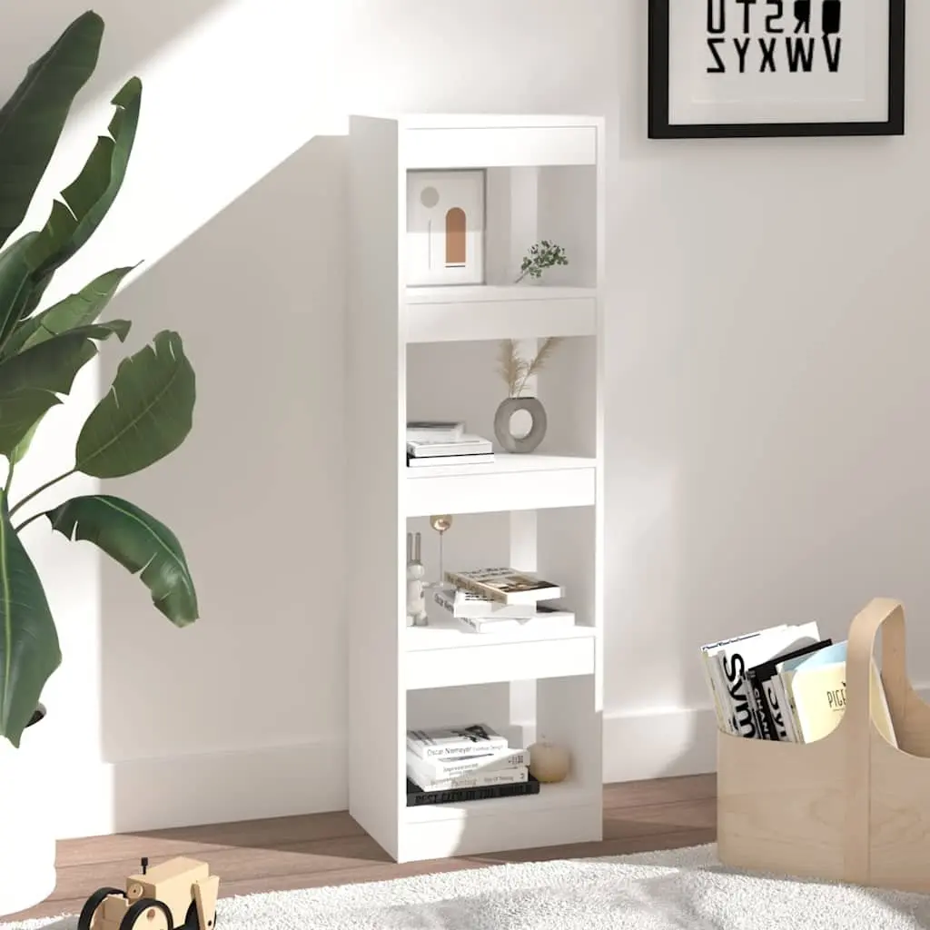 Book Cabinet White Standing Shelf Storage Organiser 40x30x135cm
