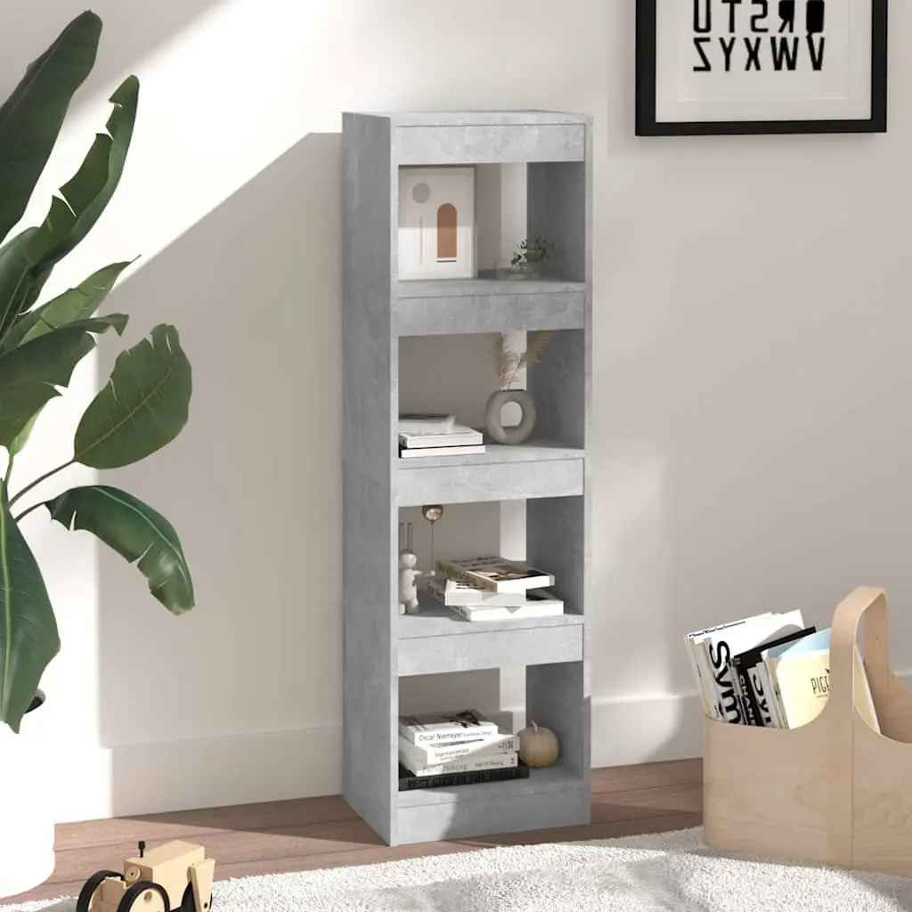 Book Cabinet Grey Shelving Unit Storage Bookcase Room Divider 40 x 30 x 135 cm