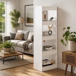 Book Cabinet Room Divider White Gloss Storage Bookshelf Display Organiser