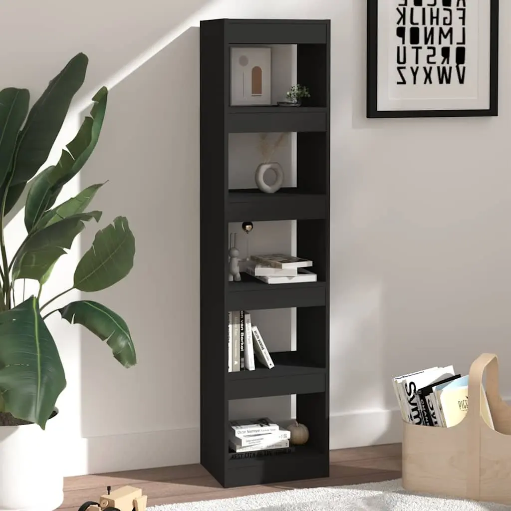 Black Bookshelf Storage Organiser Room Divider for Living Room Hallway 40x30x166cm