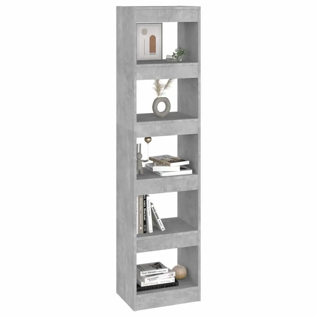Bookcase Grey Storage Shelf Standing Unit Room Divider 40 x 30 x 166 cm
