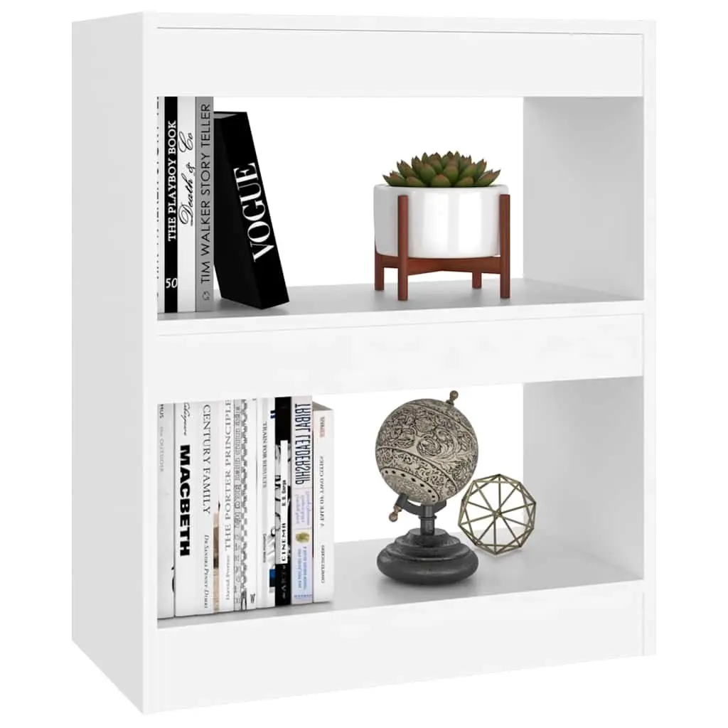 Book Cabinet White Storage Unit Room Divider Shelving 60x30x72cm Sturdy Construction