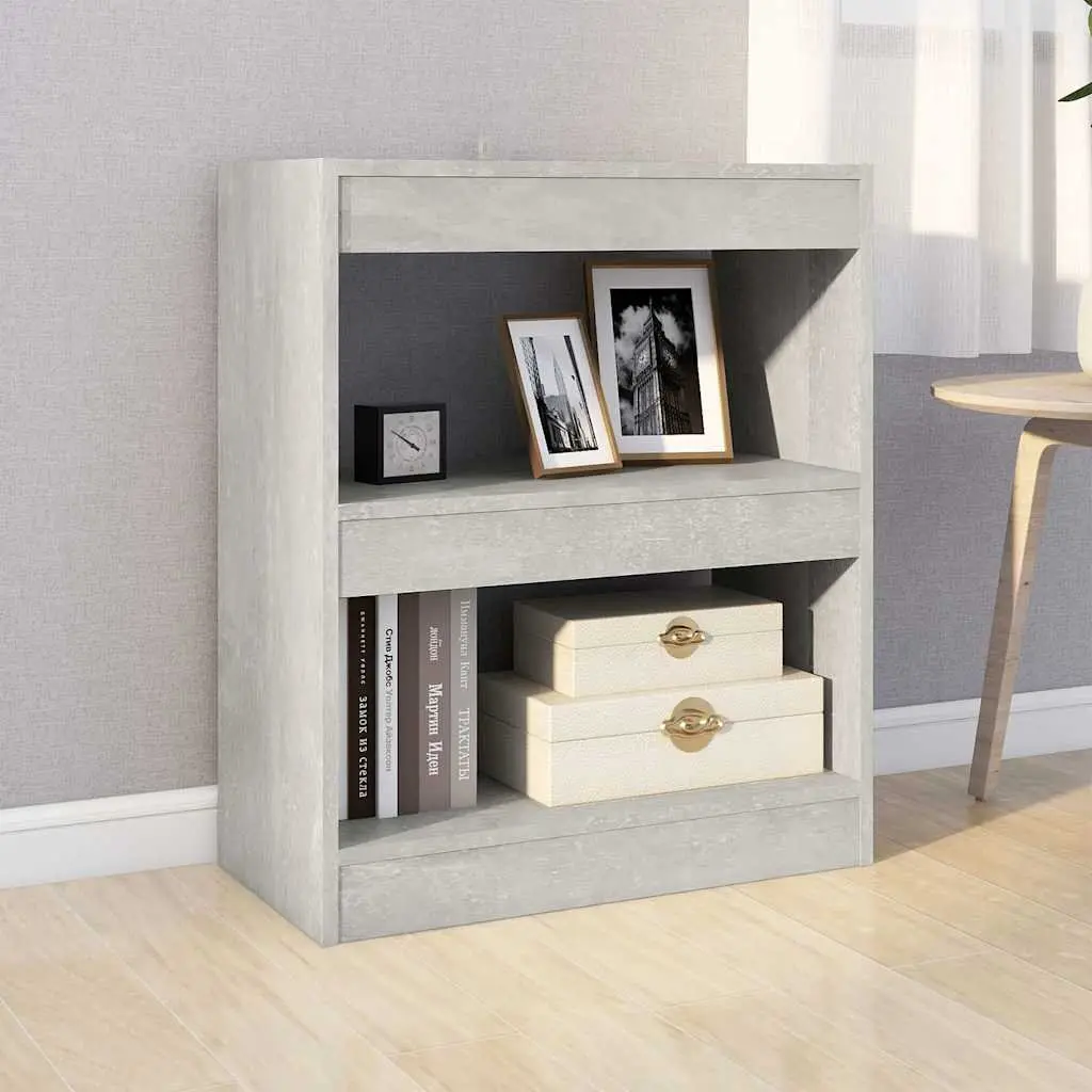 Grey Bookcase Storage Unit Room Divider 60W x 30D x 72H cm