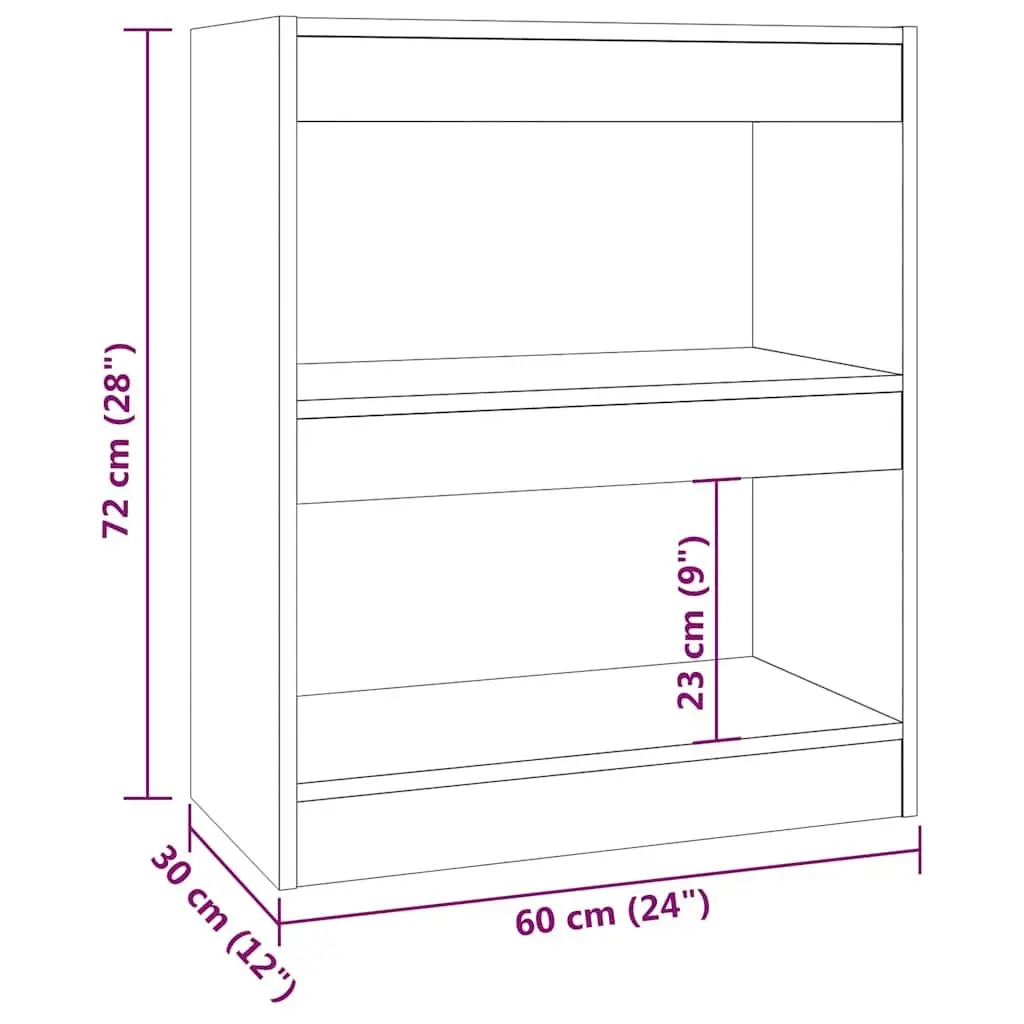 Grey Bookcase Storage Unit Room Divider 60W x 30D x 72H cm