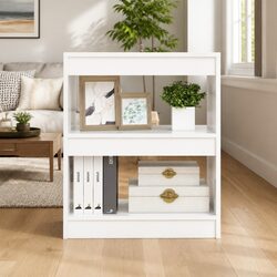 Book Cabinet Room Divider Shelf White High Gloss Bookcase Storage Organizer
