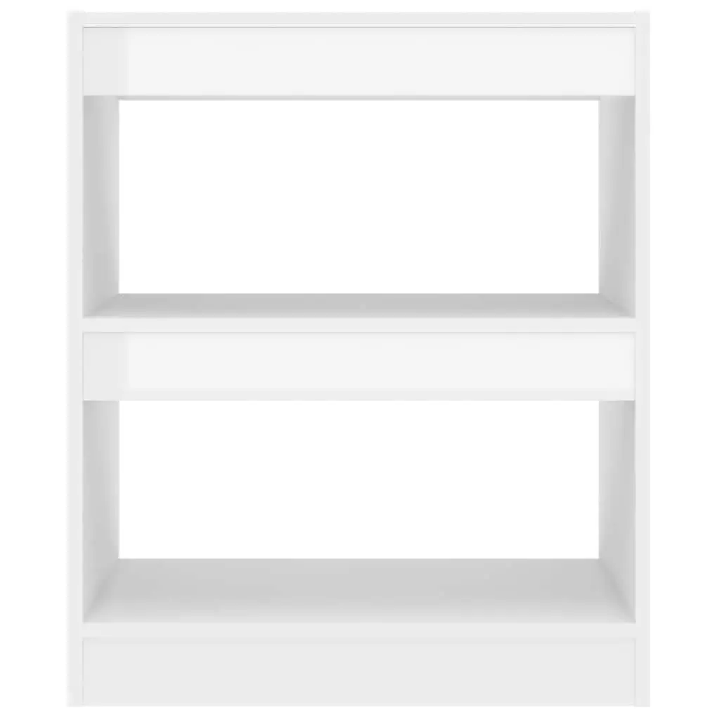 Bookcase Storage Organizer White High Gloss Room Divider Shelf 60cm