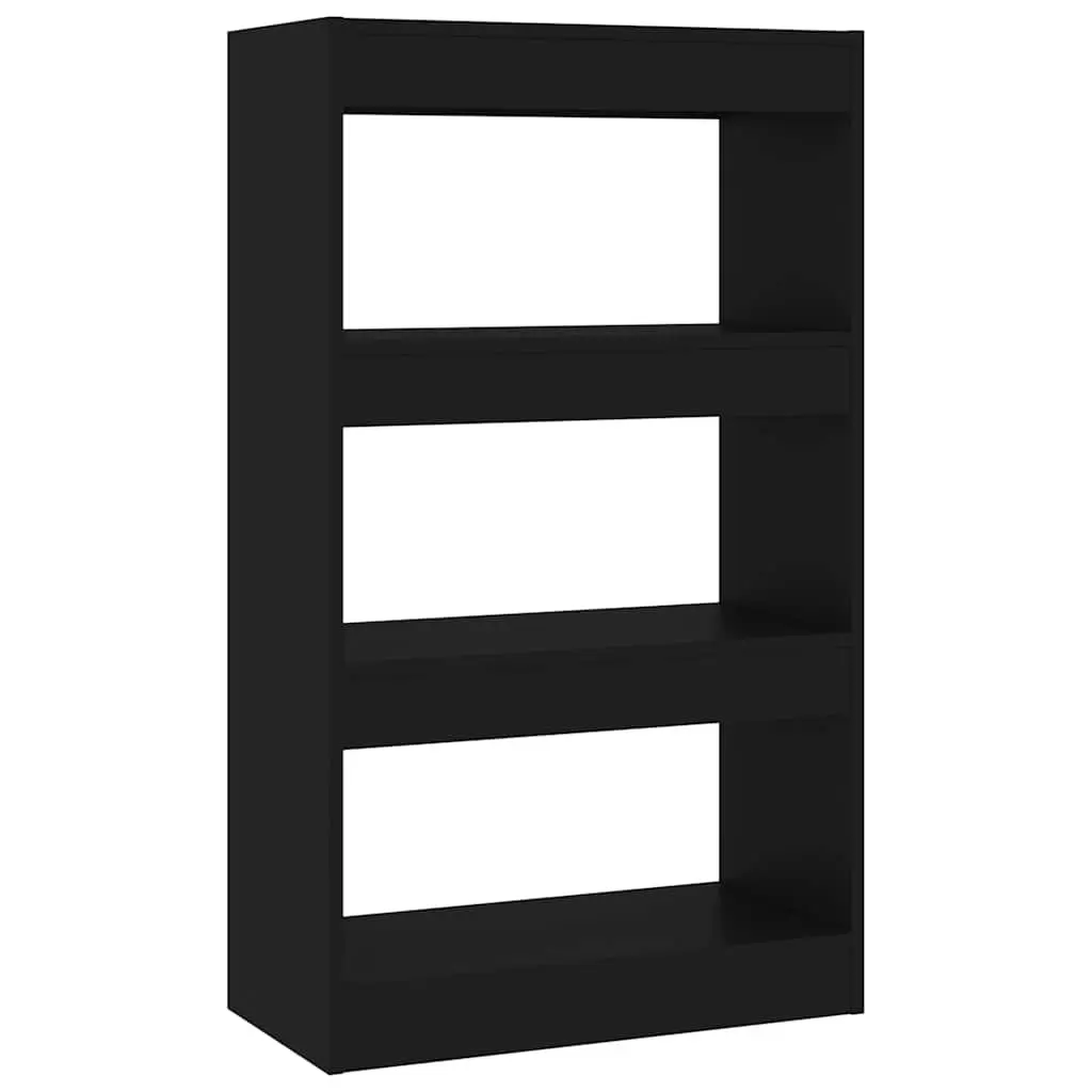 Wooden Room Divider Storage Shelf Black Bookcase 60W x 30D x 103H cm