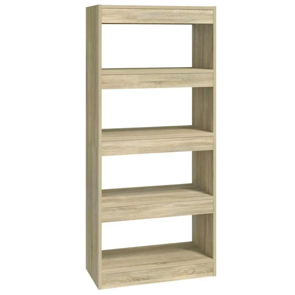 Book Cabinet Wooden Room Divider Shelving Unit 60W x 30D x 135H cm Brown