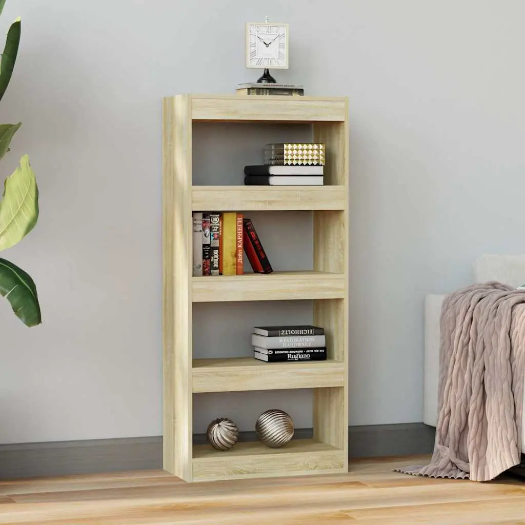 Book Cabinet Wooden Room Divider Shelving Unit 60W x 30D x 135H cm Brown