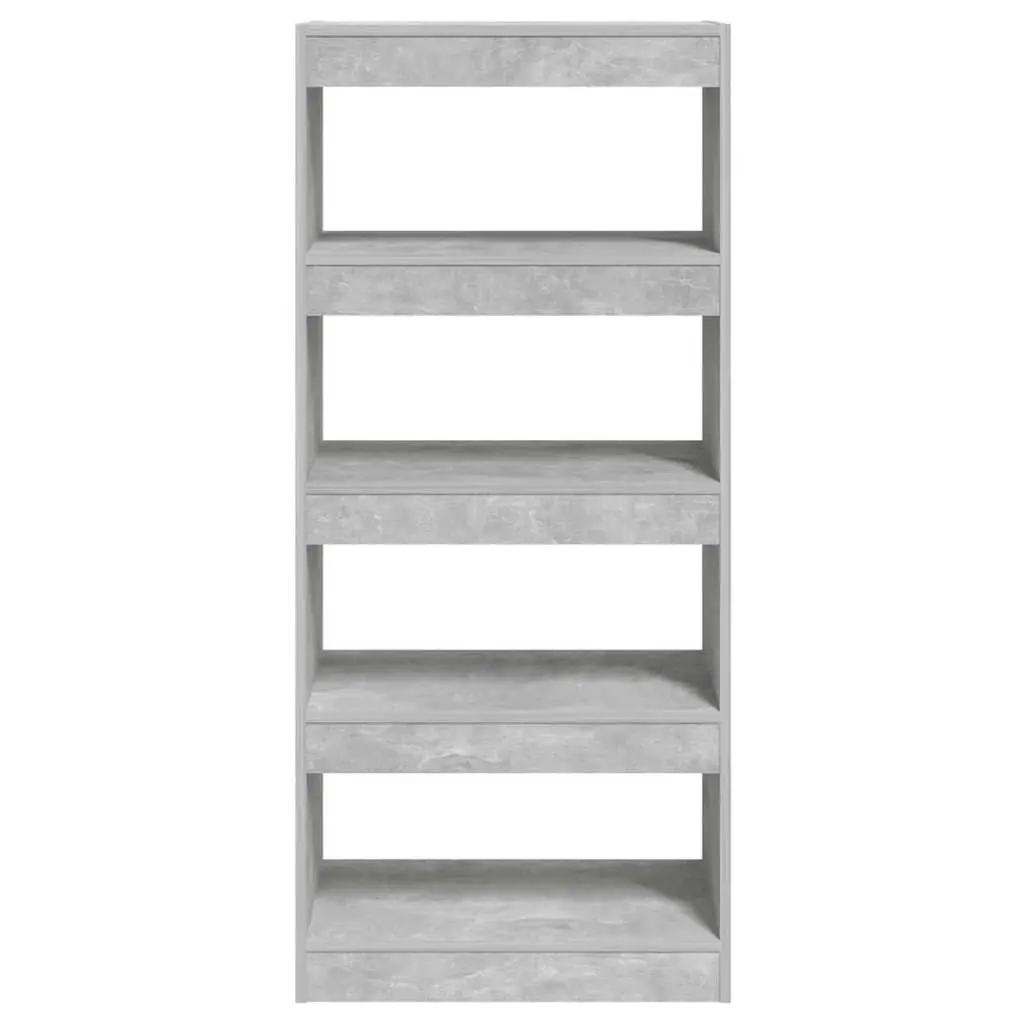 Book Cabinet Room Divider Grey Engineered Wood Shelving Storage Bookcase Display