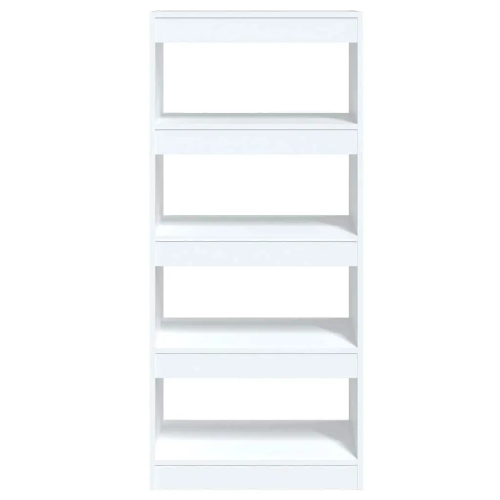 Book Cabinet Room Divider Engineered Wood 60W x 30D x 135H cm White High Gloss