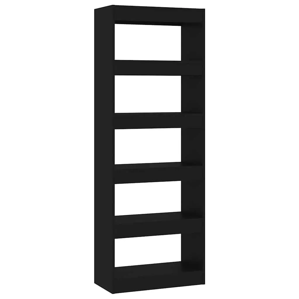 Room Divider Bookcase Engineered Wood Black 60x30x166cm Storage Unit