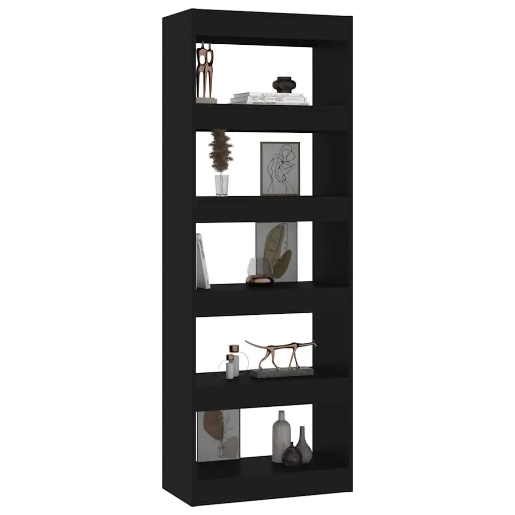 Room Divider Bookcase Engineered Wood Black 60x30x166cm Storage Unit