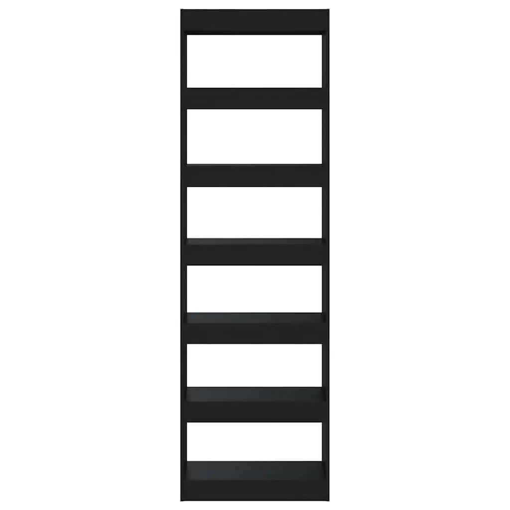 Wooden Room Divider Storage Unit Black 60cm Width 30cm Depth 198cm Height Shelving Cabinet