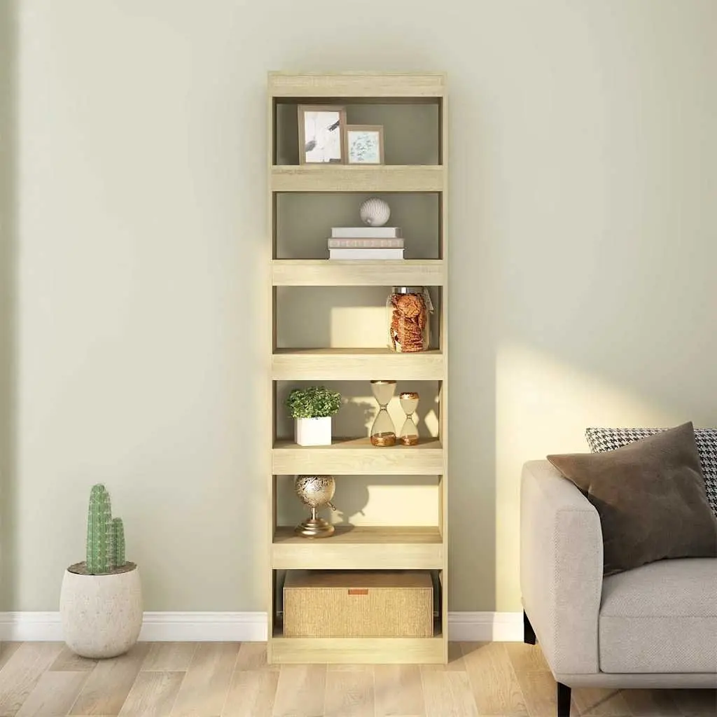 Book Cabinet Wooden Tall Room Divider Shelving Unit Brown