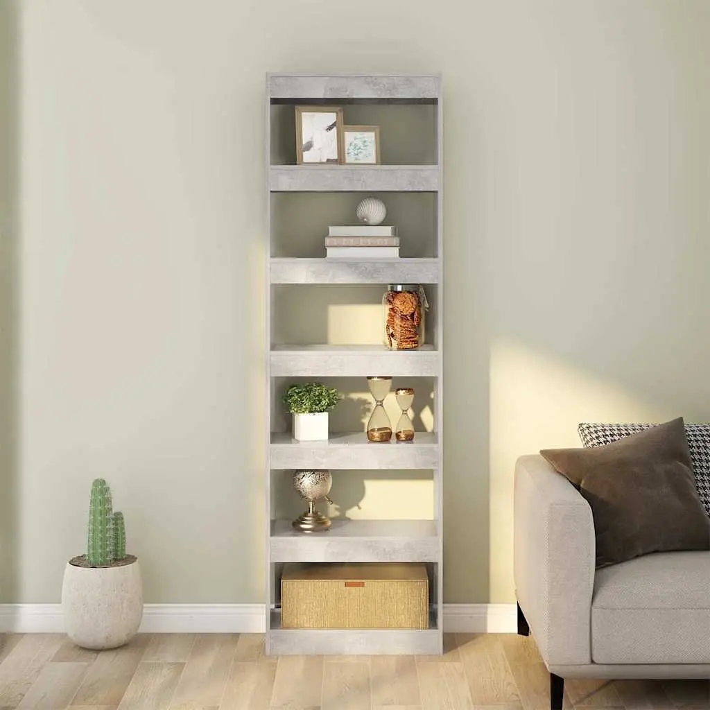 Grey Bookcase Wooden Storage Room Divider Unit 60x30x198cm