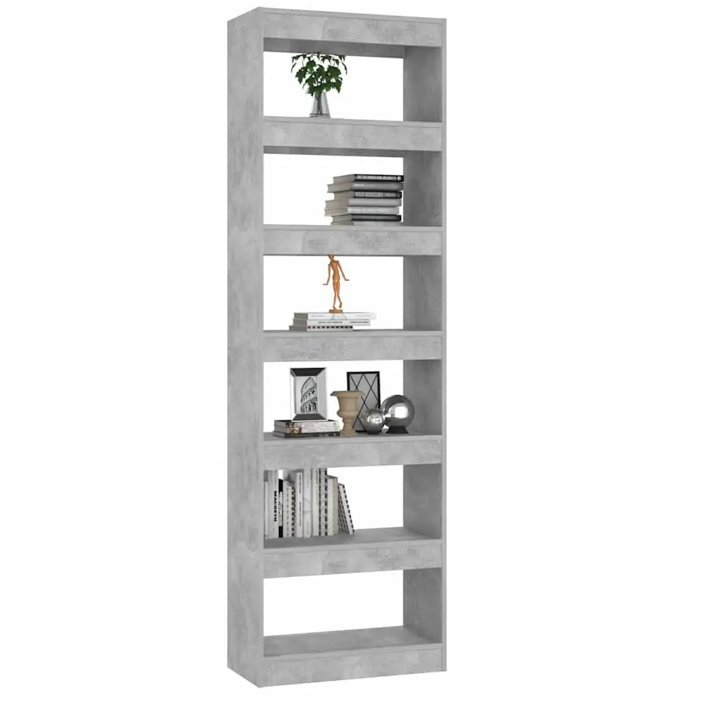 Grey Bookcase Wooden Storage Room Divider Unit 60x30x198cm