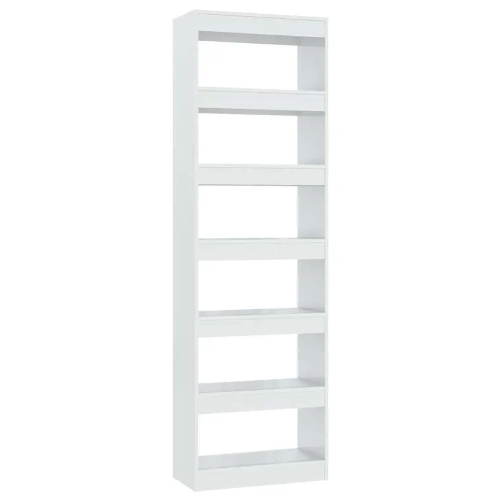 Book Cabinet Wooden High Gloss White Tall Storage Bookshelf 60W x 30D x 198H cm