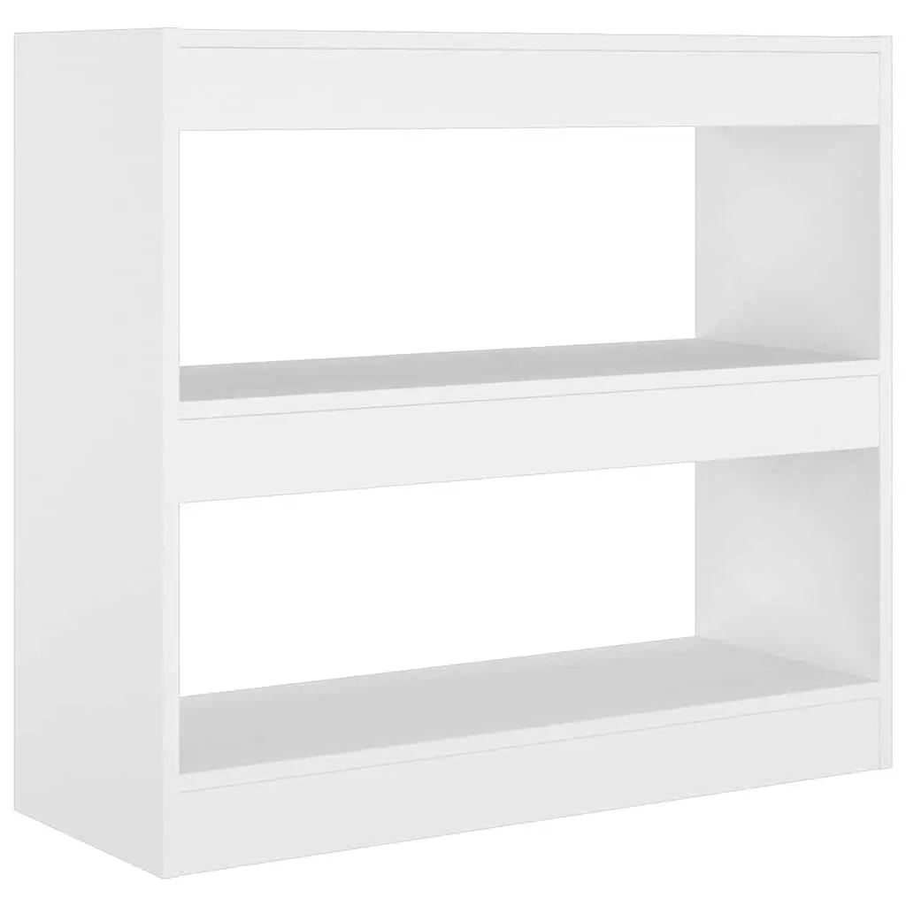 Book Cabinet Engineered Wood 80W x 30D x 72H cm White Shelving Storage Room Divider