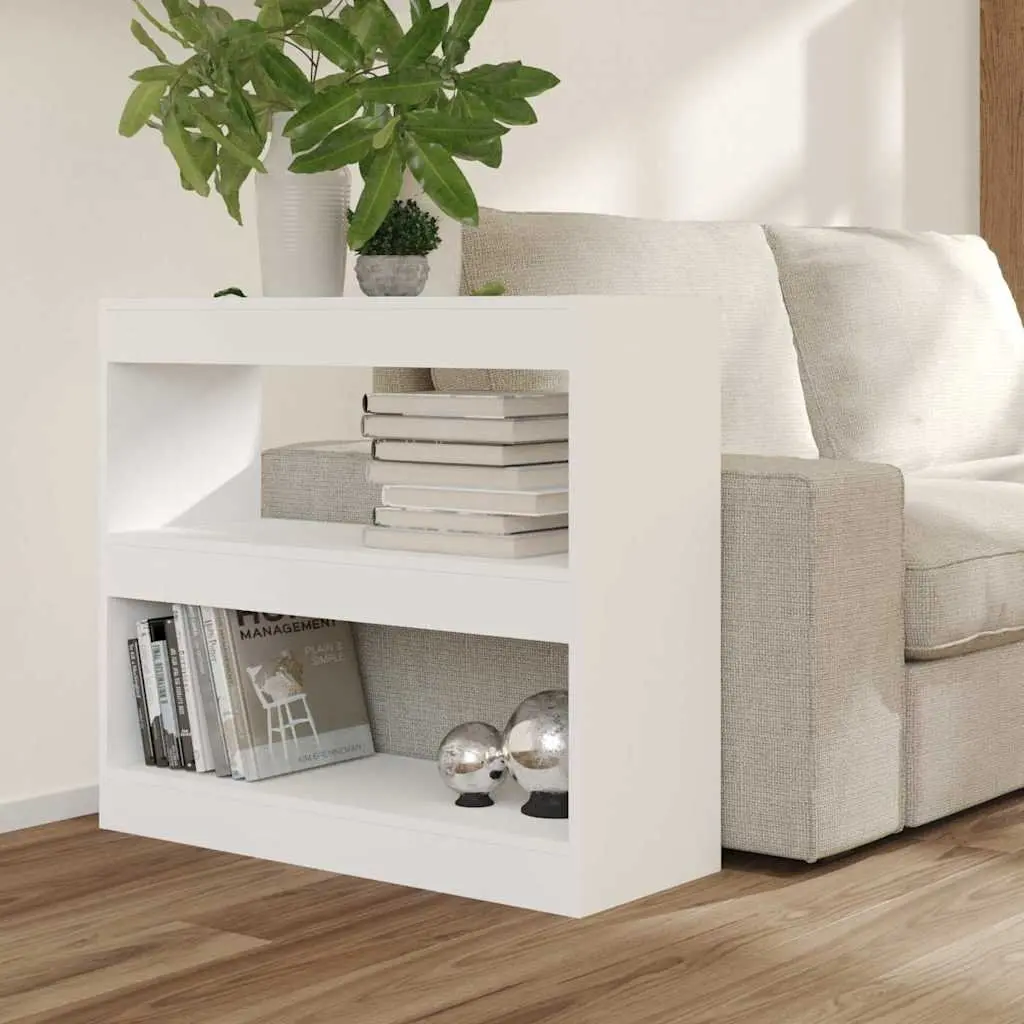 Book Cabinet Engineered Wood 80W x 30D x 72H cm White Shelving Storage Room Divider