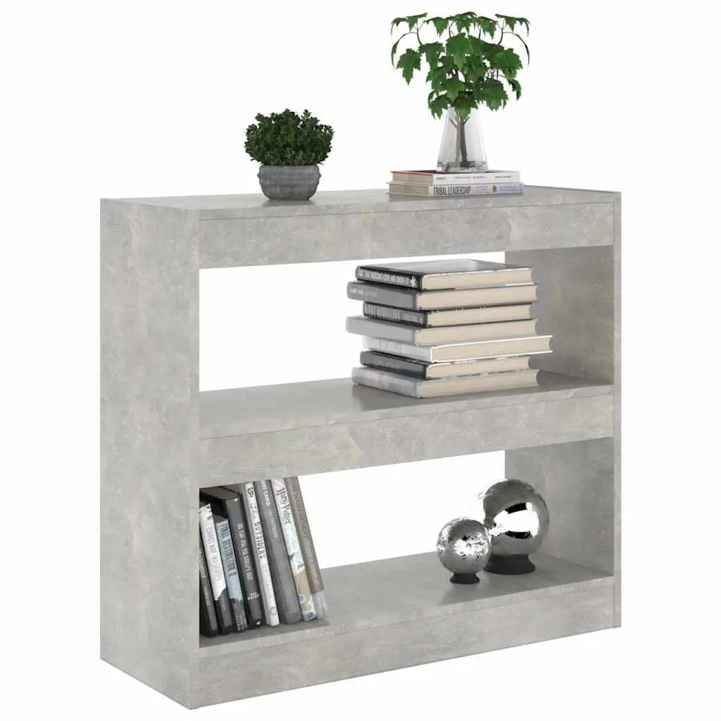 Book Cabinet Engineered Wood 80W x 30D x 72H cm Grey Shelving Storage Room Divider