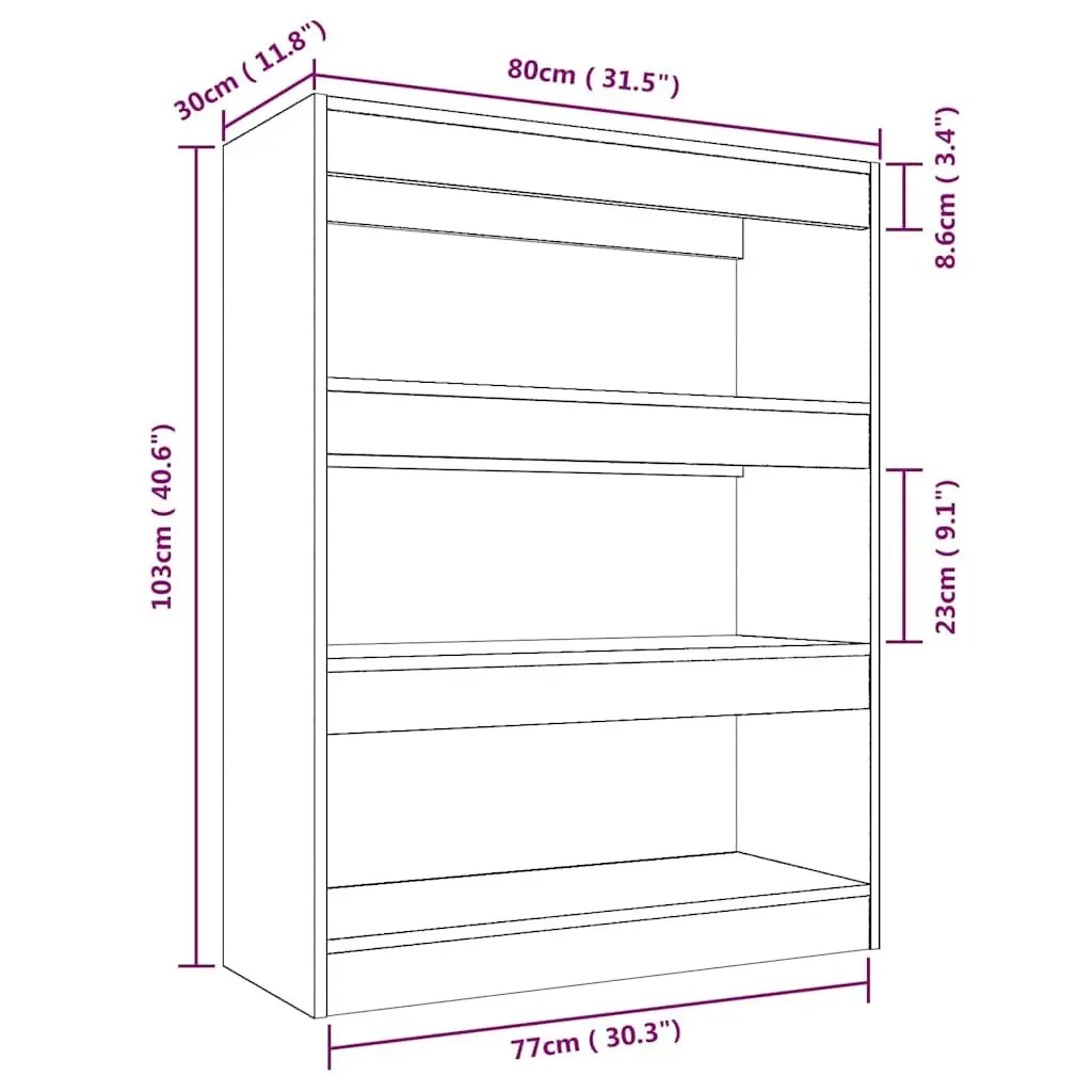 Book Cabinet Engineered Wood 80x30x103cm Brown Standing Shelf Storage Bookcase