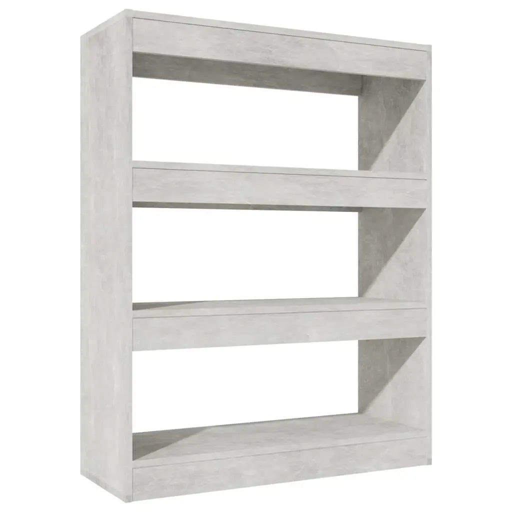 Book Cabinet Engineered Wood 80 x 30 x 103 cm Grey Room Divider Shelving Unit Storage Organizer