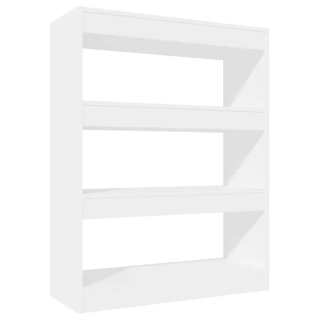 Book Cabinet Engineered Wood 80x30x103cm High Gloss White Storage Shelving Unit