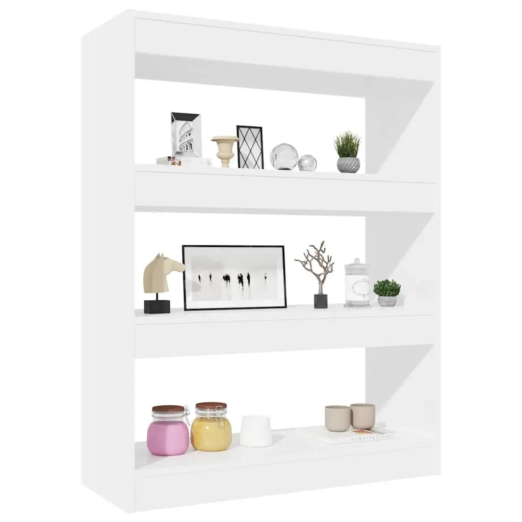 Book Cabinet Engineered Wood 80x30x103cm High Gloss White Storage Shelving Unit