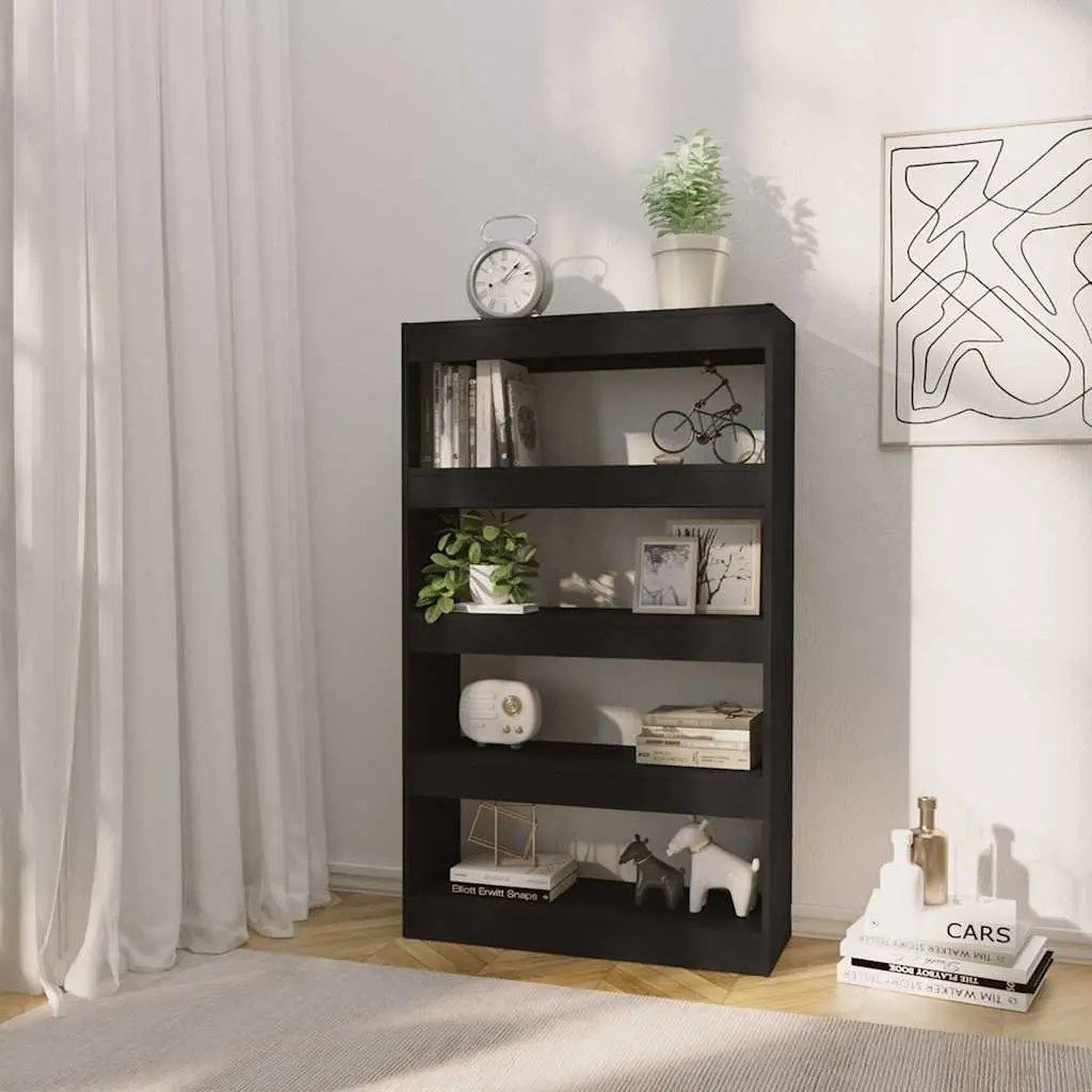 Black Book Cabinet Wooden Shelving Unit Room Divider Storage Organiser 80cm x 30cm x 135cm