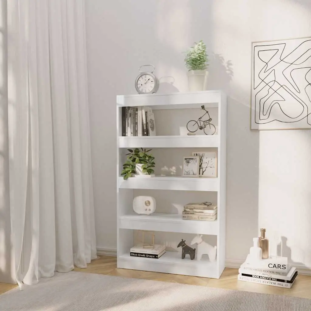 Book Cabinet Room Divider High Gloss White Shelving Unit Storage Organizer