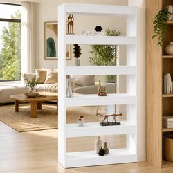 Practical White Book Cabinet Room Divider for Your Home 80x30x166cm