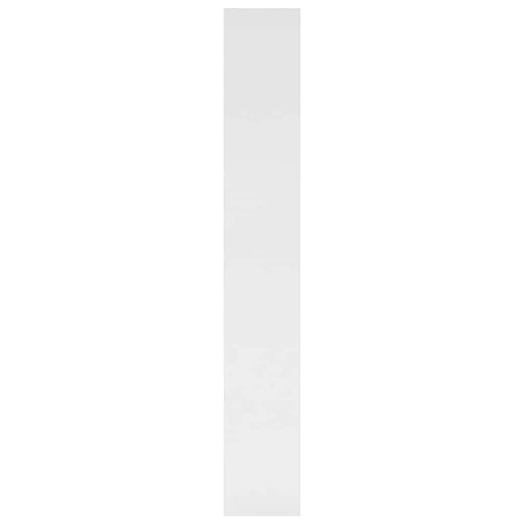 White Engineered Wood Book Cabinet 80x30x198cm Storage Room Divider Shelf