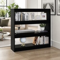 Book Cabinet Room Divider Black Storage Shelf Bookcase Organizer Display Stand