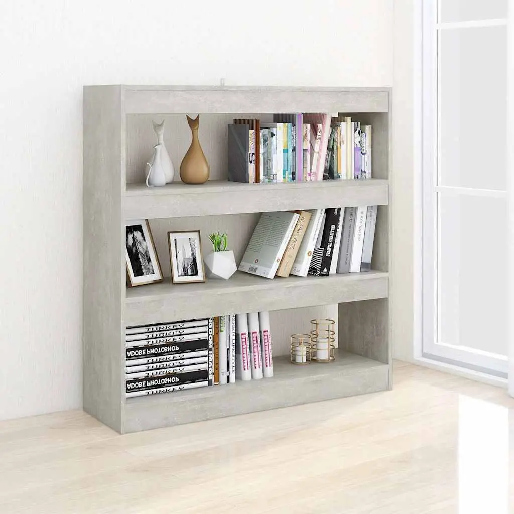 Book Cabinet Room Divider Grey Storage Shelf 100W x 30D x 103H cm