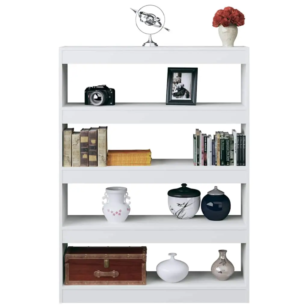Book Cabinet White Room Divider Shelving Unit Storage Bookcase 100W x 30D x 135H cm