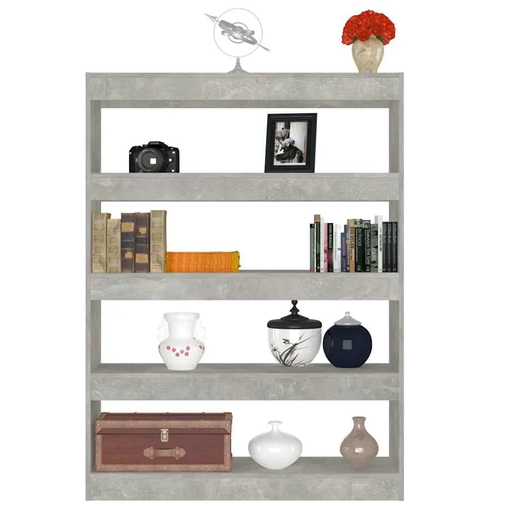 Book Cabinet Grey Shelving Unit Room Divider Storage Bookcase 100W x 30D x 135H cm