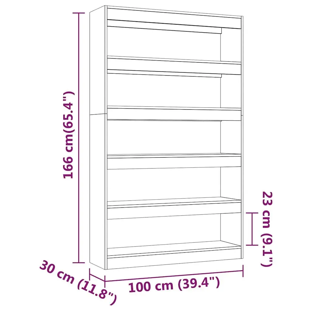Book Cabinet Wooden 100x30x166cm White Room Divider Storage Shelving Unit