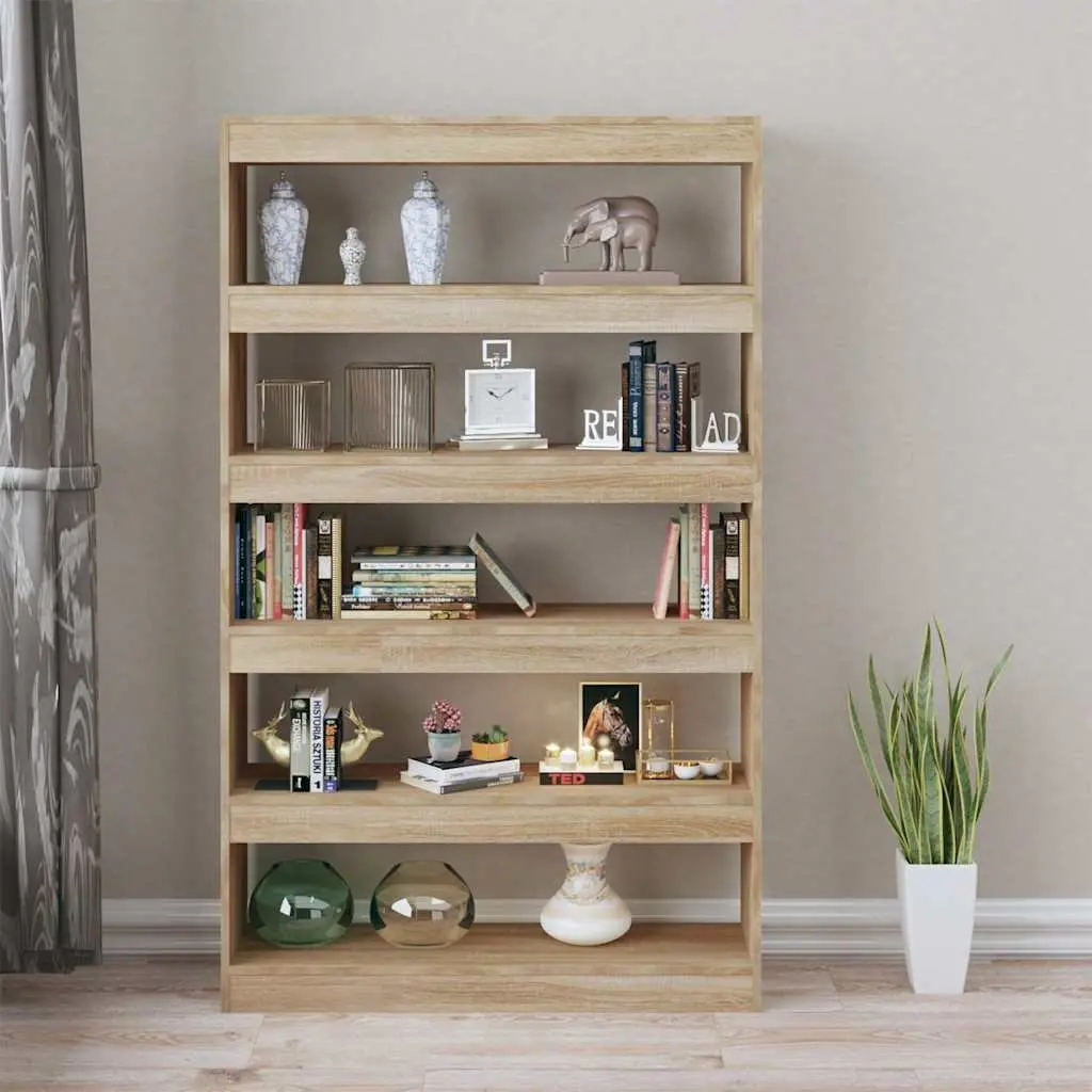 Book Cabinet Wooden Room Divider Shelving Unit Bookshelf Storage Organiser 100W x 30D x 166H cm Brown