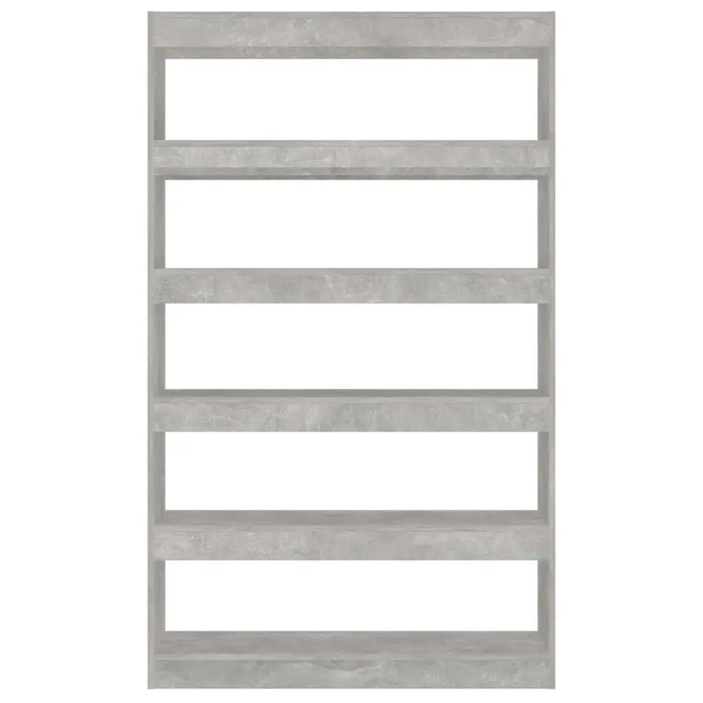 Book Cabinet Wooden Standing Shelf Storage Organizer Room Divider 100W x 30D x 166H cm Concrete Grey