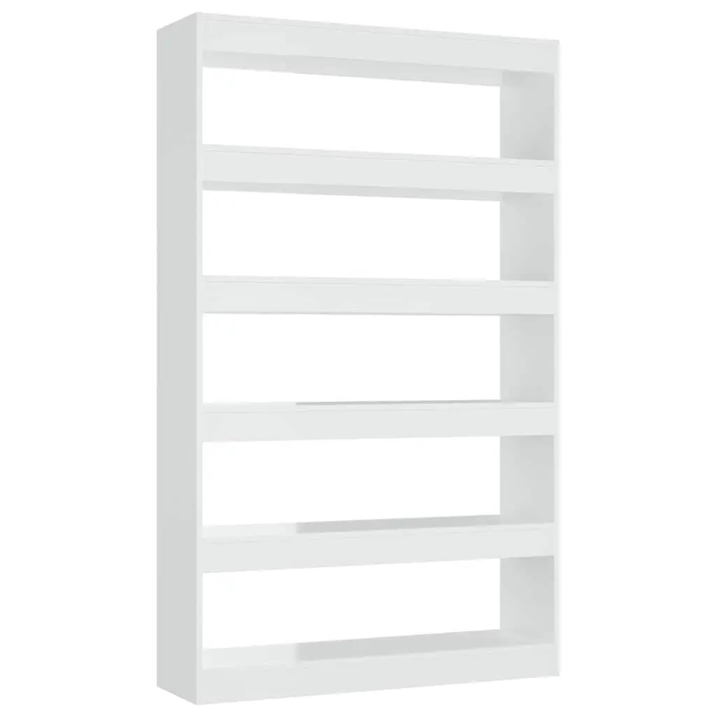 Book Cabinet Wooden High Gloss White 100 x 30 x 166 cm Shelving Storage Bookshelf