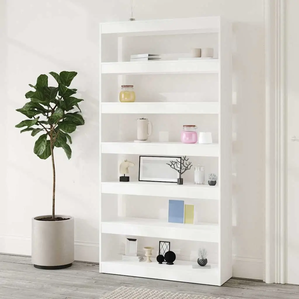 White Book Cabinet 100x30x198 cm for Home Use