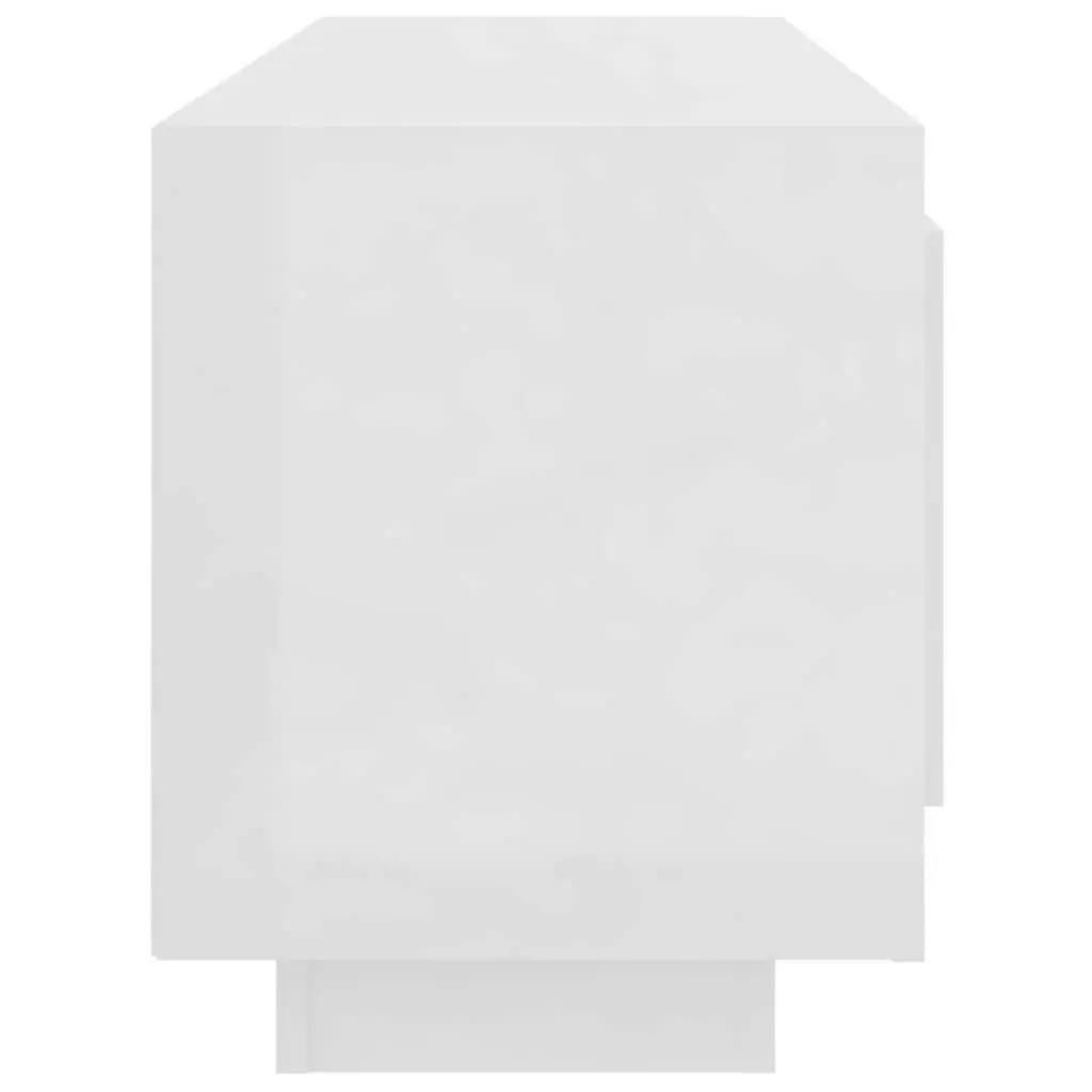 TV Cabinet Engineered Wood 102cm White High Gloss Modern Storage Unit Media Stand Shelves Organiser