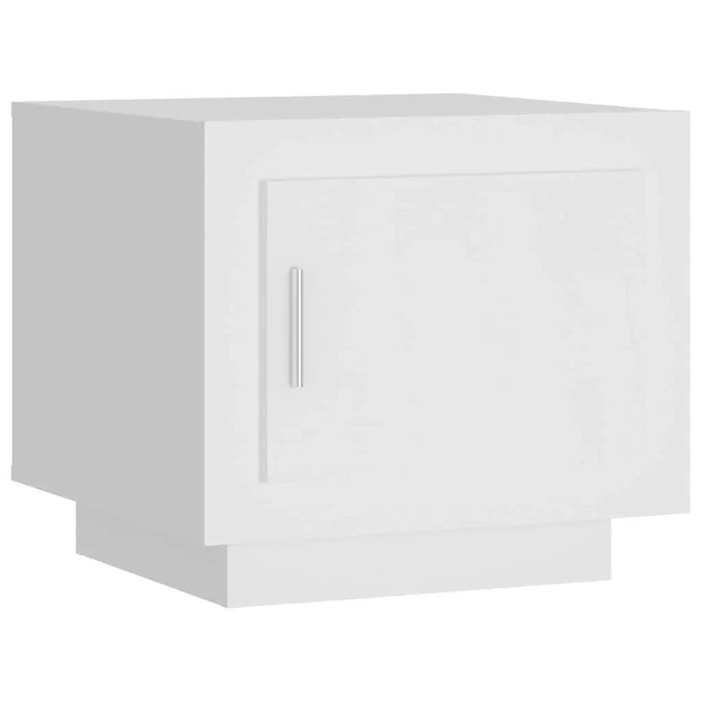White Coffee Table Engineered Wood Storage Cabinet 51W x 50D x 45H cm Living Room Accent Furniture