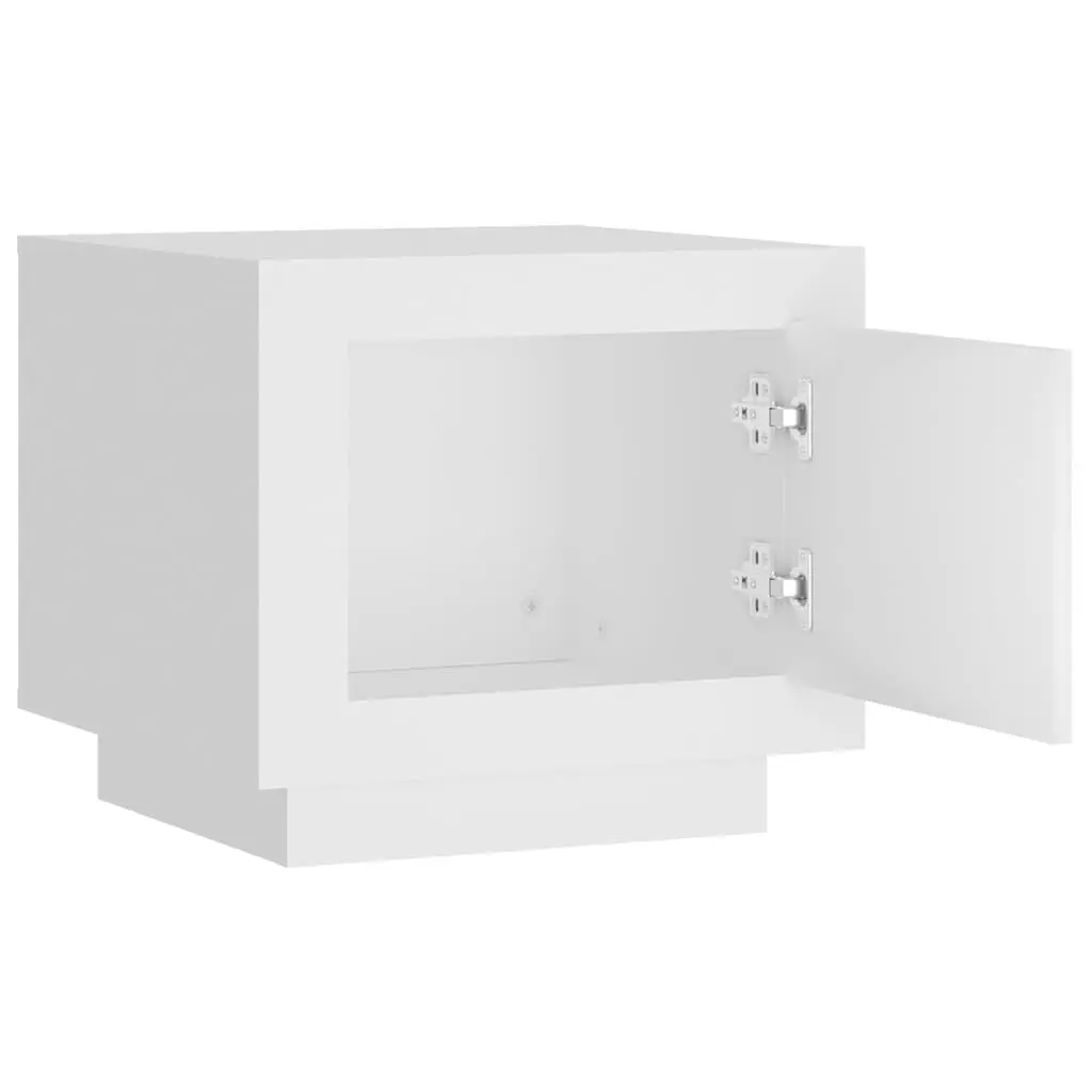White Coffee Table Engineered Wood Storage Cabinet 51W x 50D x 45H cm Living Room Accent Furniture