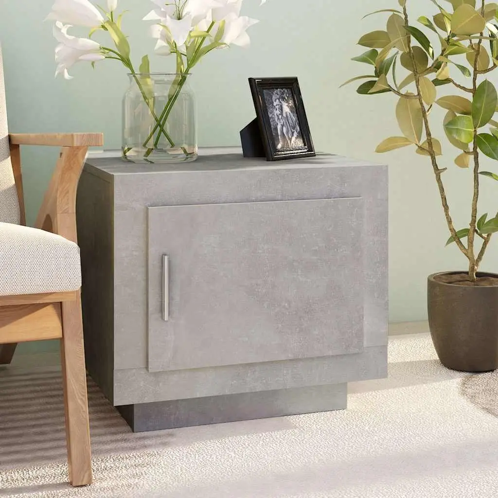 Coffee Table Engineered Wood 51x50x45 cm Grey Storage Door Accent Home Furniture Couch Side